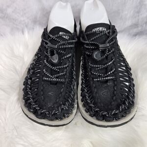 KEEN Black Woven Lace-Up Sandal Sneakers